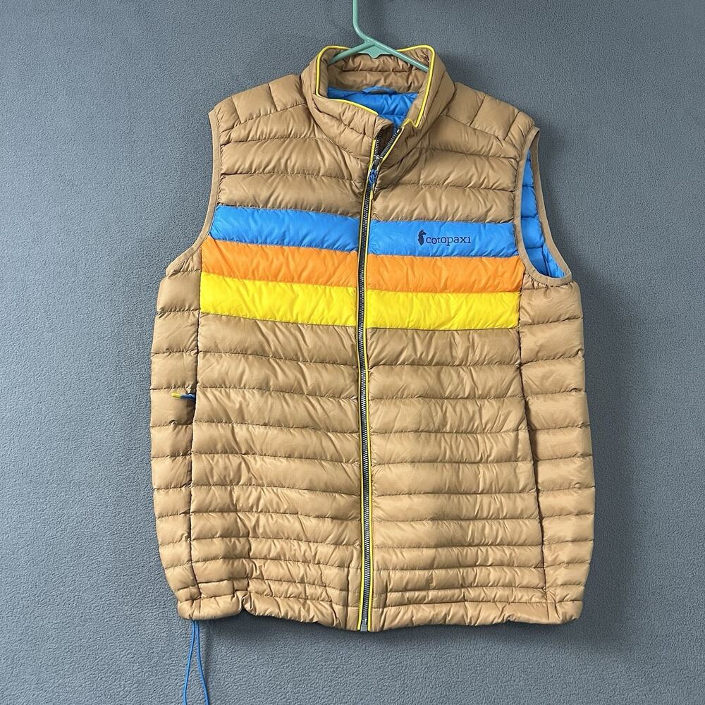 Cotopaxi Vest Mens Size Large Beige Fuego Down Puffer Full Zip Outdoors